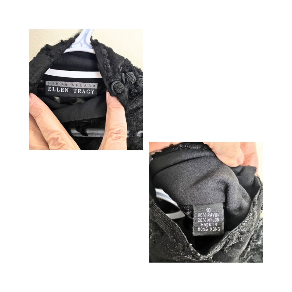 Ellen Tracy Elegant Victorian Black Lace Blouse - Picture 3 of 6